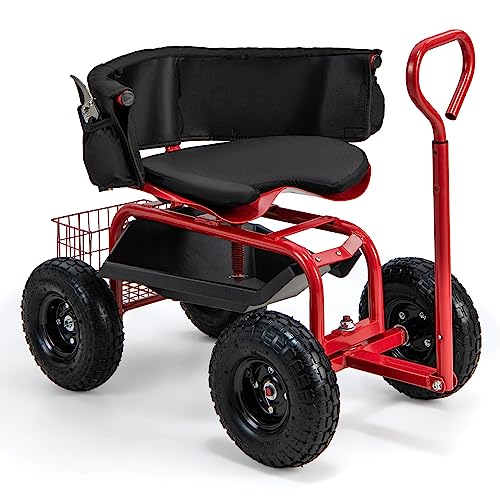 KADAX Gartenrollsitz Für Gartenarbeit, Gartenwagen Mit Praktischer
