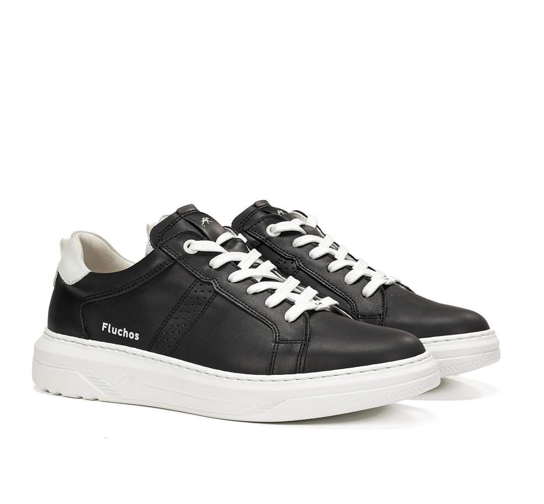 Fluchos F1967 Herren-Sneaker, flach, Schwarz, Schwarz , 43 EU