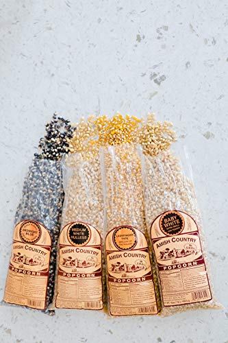 image for Amish Country Popcorn | 4 - 1 lb Bags | Variety Pack | 1 lb Baby White