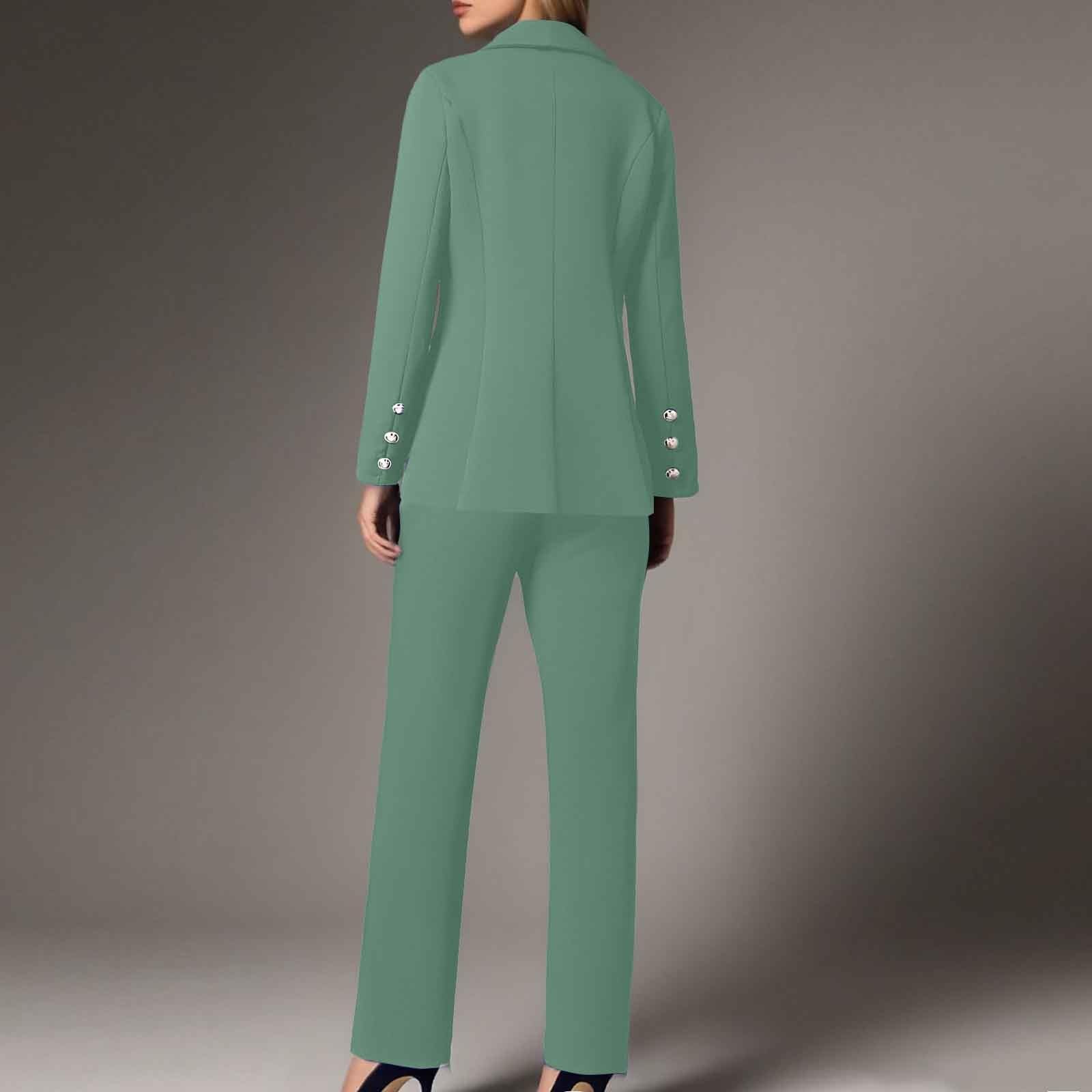 Tailleur Femme Ensemble Pantalon 2 Pièces Chic et Elegant Couleur Unie Slim Fit Blazer Business Veste Travail Décontracté Bureau Blazer Formelle Mariages Et Fêtes Bureau Vestes de Robe S-3XL