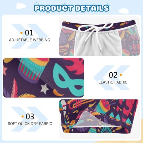 Boys Swim Trunks Quick Dry Kids Bathing Suit Colorful Pattern Toddler Swim Shorts Boardshorts Swimwear 3-10t3