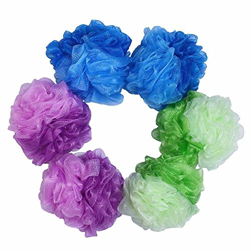 Loofah Bath and Shower Sponge 4-Pack,Mesh Pouf Exfoliating Bath Sponge Body Scrubber Puff (50g/pcs)