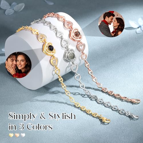 Nameinhea Bracelet with Picture inside Custom Personalized Photo Projection Bracelet,Picture Bracelet Personalized Photo Memorial Bracelet for Women Girlfriend Mom3