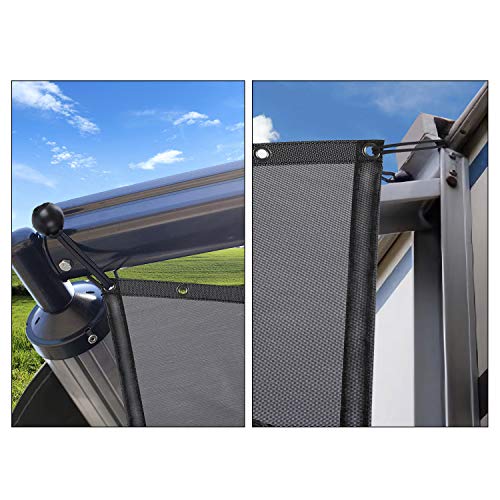 EXCELFU RV Awning Side Sun Shade Screen 9'X7', Black Mesh Screen RV Awning Side Shade Camping Trailer Canopy UV Sun Blocker Complete Kits by EXCELFU - Used condition - Image 3