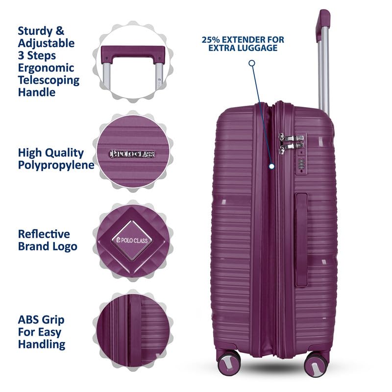 Image of Polo Class 2Pc Set Trolley Bags (20 /24 inch) - Purple