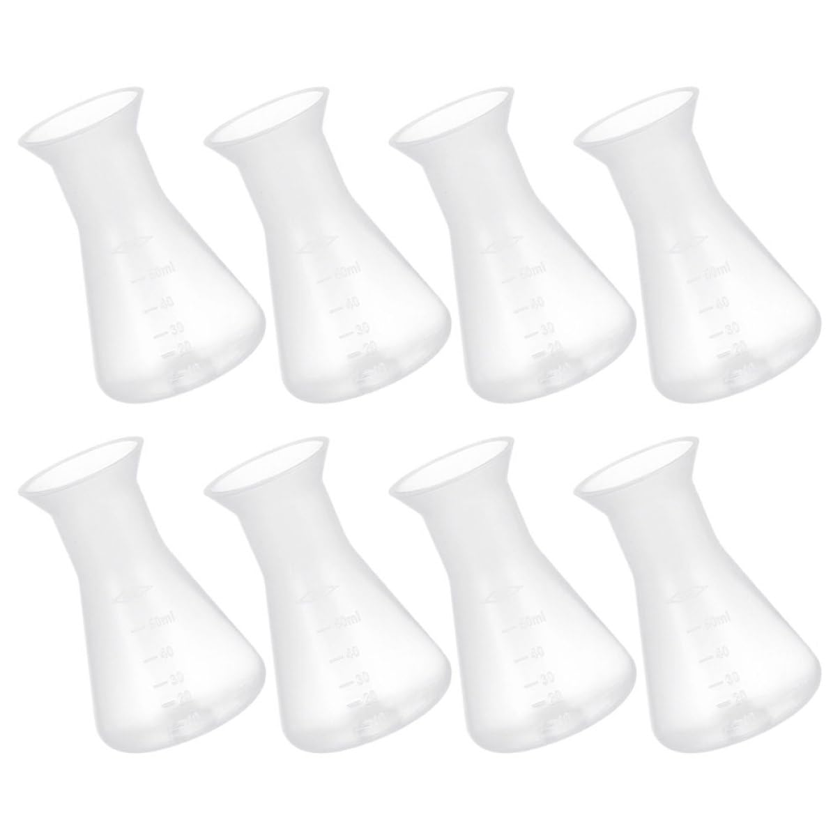 40pcs Conical Flask Set Plastic Erlenmeyer Flasks for Laboratory Experiment Scale