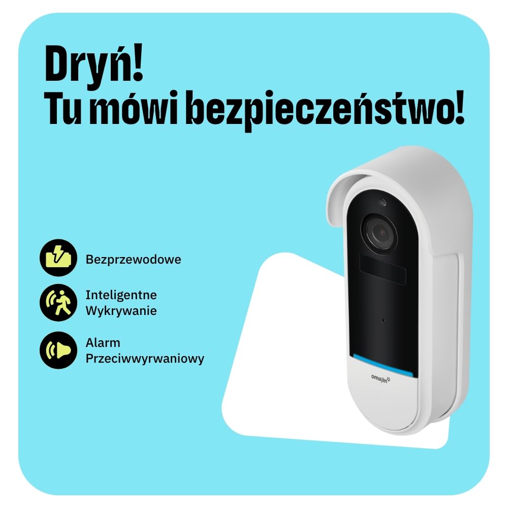 OMAJIN by Netatmo 2K Inteligentny bezprzewodowy wideodomofon, zasilanie bateryjne, dzwonek w zestawie, wykrywanie ruchu/człowieka, IP65, wykrywanie stref, 2-kierunkowe audio, pamięć SD/chmura, OVD-01