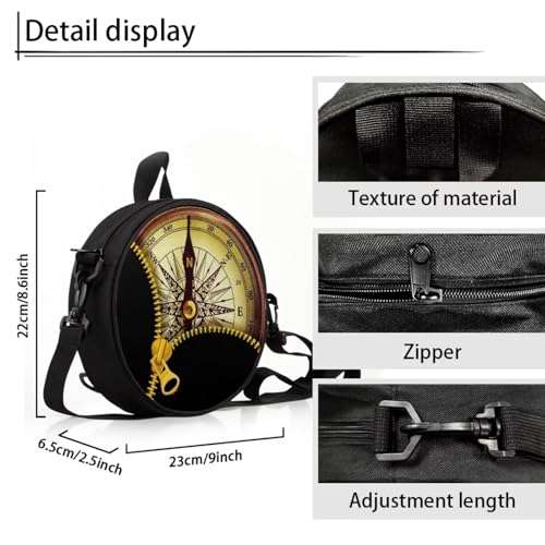 Image of Women Novelty Round Clock Shape Zippered Clock Purses for Women Tote Handbag Shoulder Bag, Gift for Mom Girlfriend