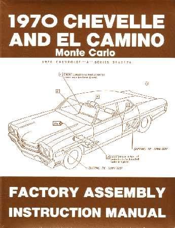 1970 CHEVROLET CHEVELLE EL CAMINO Assembly Manual Book