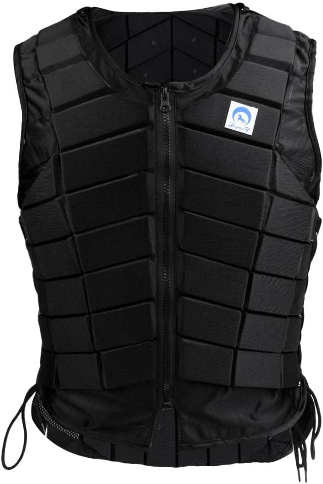 Menolana Horse Riding Safety Eventing Equestrian Protective for Adults Boys and Girls, Equine Equestrian Equipment Supplies, Black