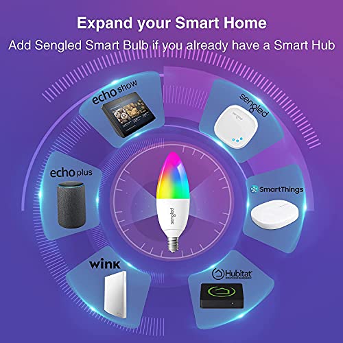 Sengled Smart Candle Bulbs 4PK Bundle with Smart Plug 4PK, Zigbee E12 Candelabra Smart Bulb and Smart Socket are Work with Alexa, Google Home, SmartThings, Smart Outlet Remote Control (Hub Required)
