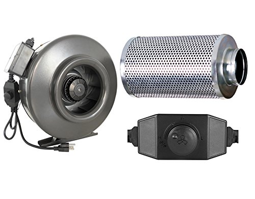 Hydro Crunch 4" Inline Fan & 4" Carbon Filter Combo, Black