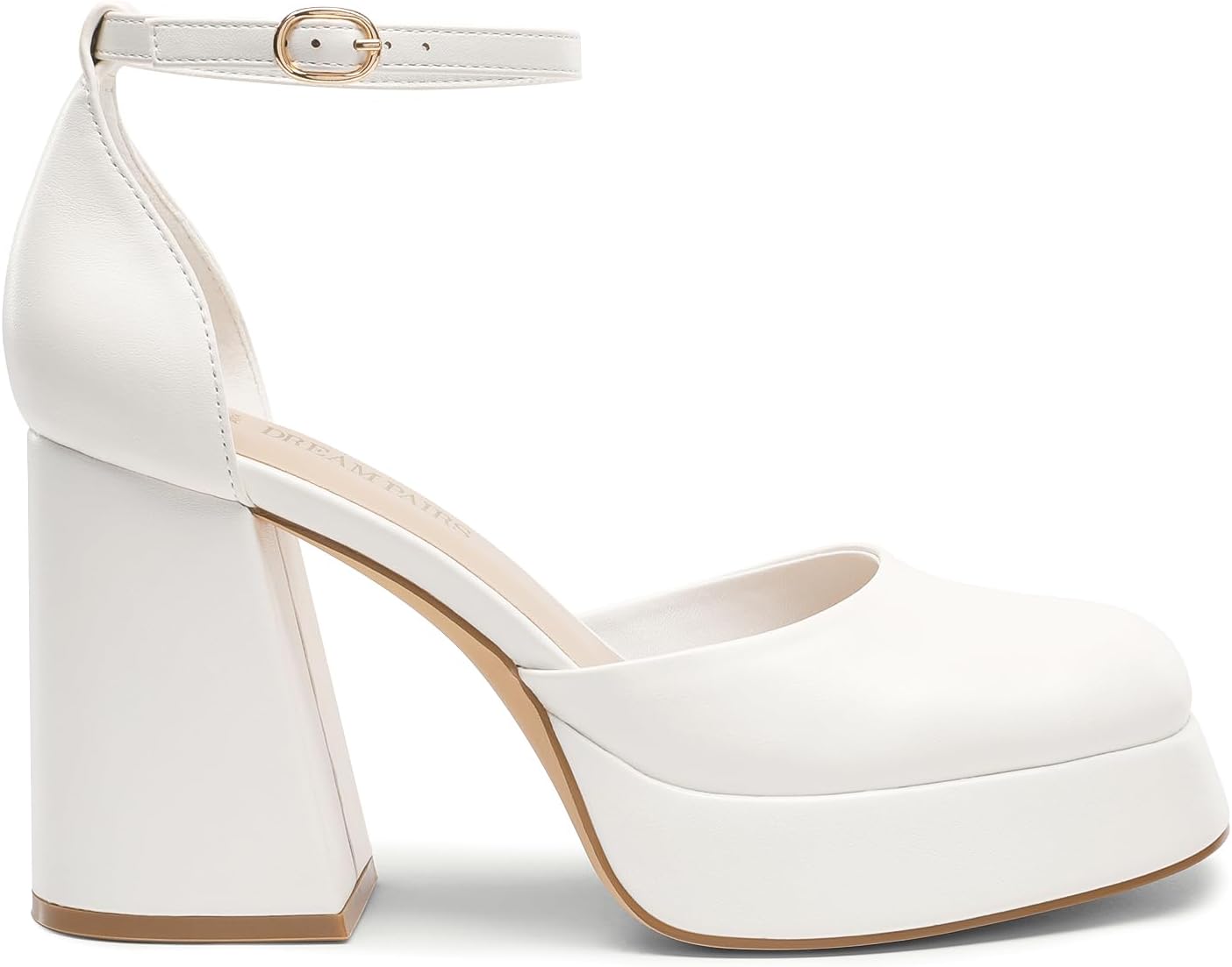 DREAM PAIRS Women's Chunky Platform High Heels Closed Toe Block Ankle Strap Dress Wedding Party Pumps Shoes - Image 3