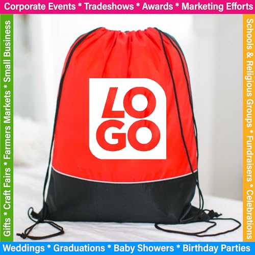 USMG Two Tone Classic Drawstring Tote Bags with Single Color Imprint for Marketing & Events3