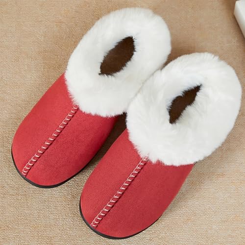 Women's Fuzzy Closed-Back Slippers Warm Fluffy Platform Winter House Shoes Indoor Retro Aesthetic Style & Cozy2
