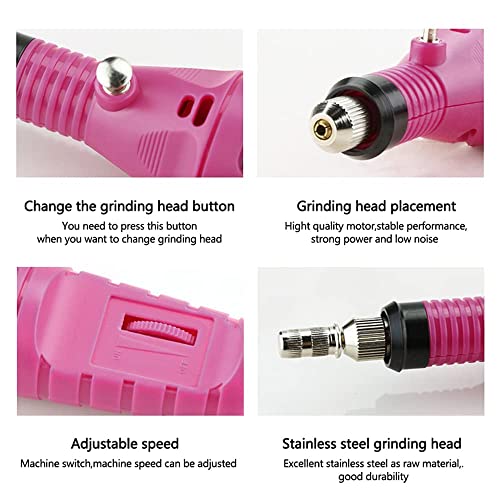 Professional Portable Electric Nail Drill,COMBO Acrylic Nail Kit, Gel Remover Nail Tools,File Finger Toe Care Nail Tips Nail Care, Nail Polishing Machine Pedicure Machine set - Image 5