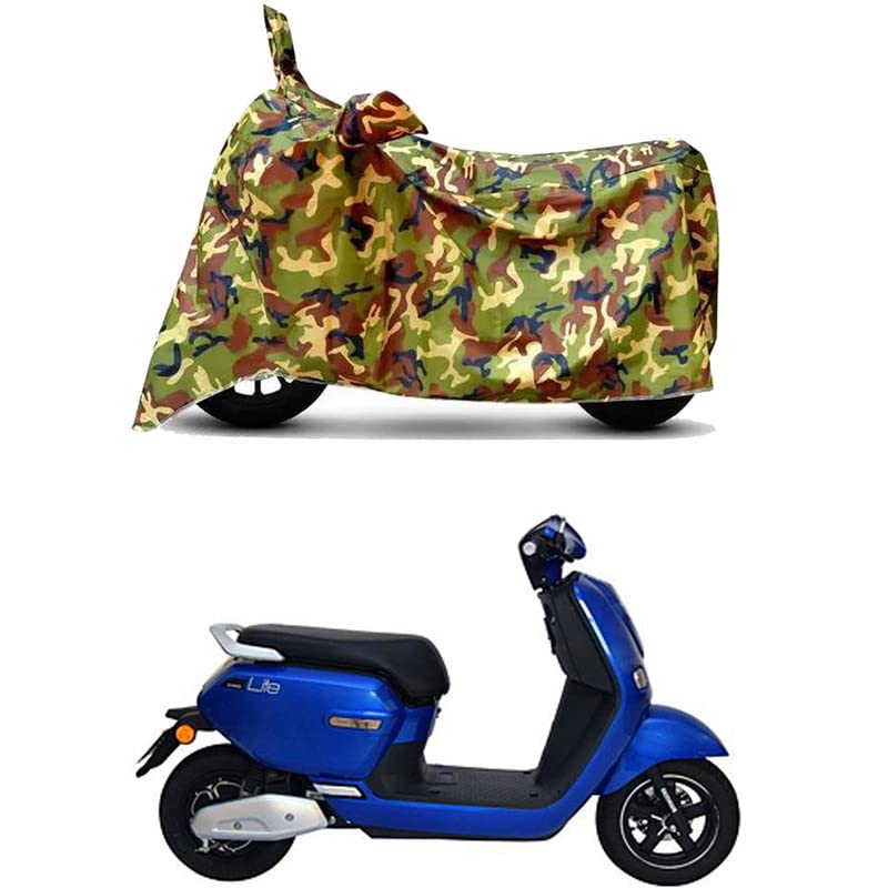 Image of Waterproof 100% PVC Coated Full Bike Scooty Two Wheeler Body Cover Compatible for Okinawa Lite /UV-Rays /Heat Protection /Birds Dropping /Scratchproof /Dust Proof /All Varients[6X6 Jungle Print]