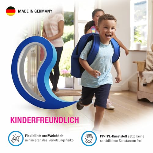 Stoppy, Stoppi, Fensterstopper, Türstopper, Türkeil, Türhaken, Fensterklammer, 4er Set (erhältlich in 14 Farben) (schwarz)