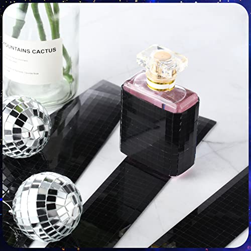 23040 Pcs Self Adhesive Mosaic Tiles Small Square Disco Tiles Glass Mirror Tiles Bling Disco Ball Tiles Disco Ball Stickers For Diy Craft Decoration Living Room Party Accessory, 5 X 5 Mm (Black) #TOP5