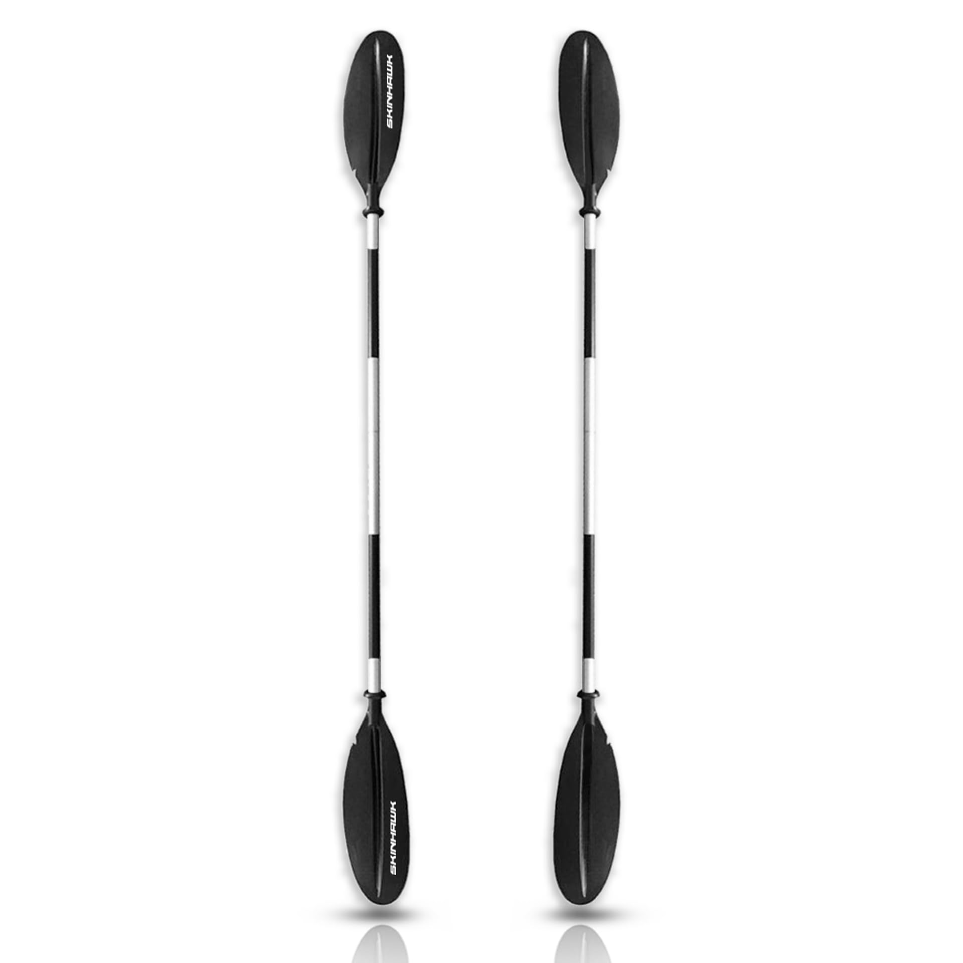 Skinhawk Aluminium Kajak Paddel 222cm Doppelpaddel mit Verstellbaren Paddel-Blätter Kajakfahren Kanusport Rudersport Stechpaddel Super Leicht