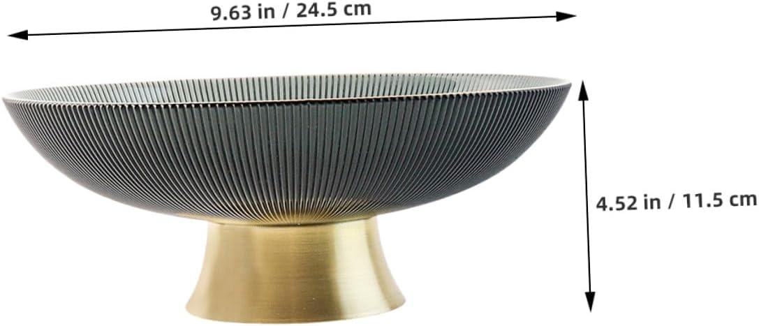 Tall Glass Pedestal Fruit Bowl for Kitchen Counter, 10.5-inch Snack Plate with Footed Base, Household Dining Table Fruit Tray for Living Room and Coffee Table Decor