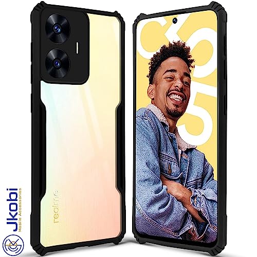 Image of Jkobi Back Cover Case for Realme C55 (Shockproof with Polycarbonate Clear Panel | Professional Black)