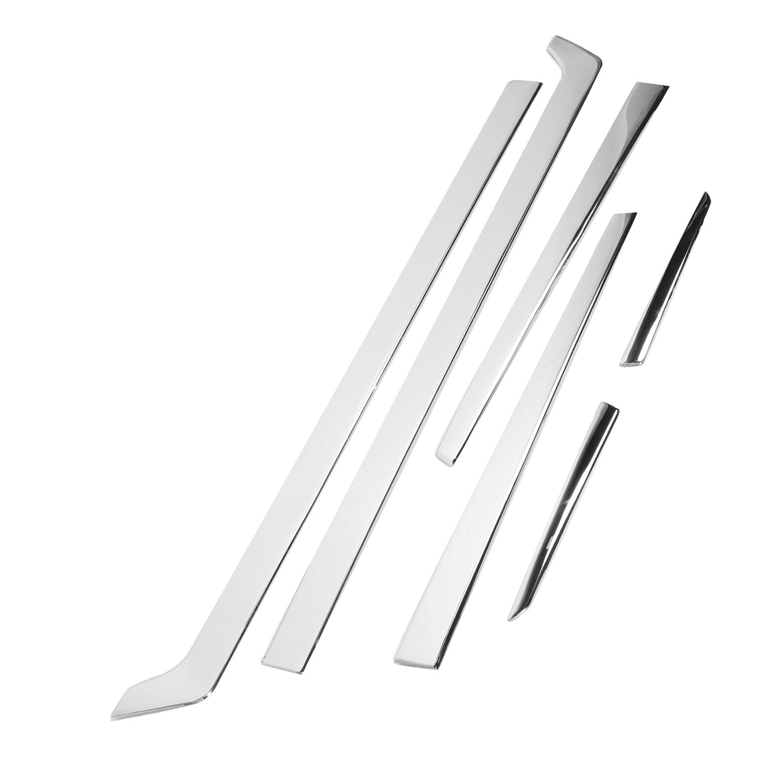 Modanatura laterale della portiera dell'auto, eleganti protezioni cromate per il miglioramento del veicolo, 6 strisce decorative in acciaio inox