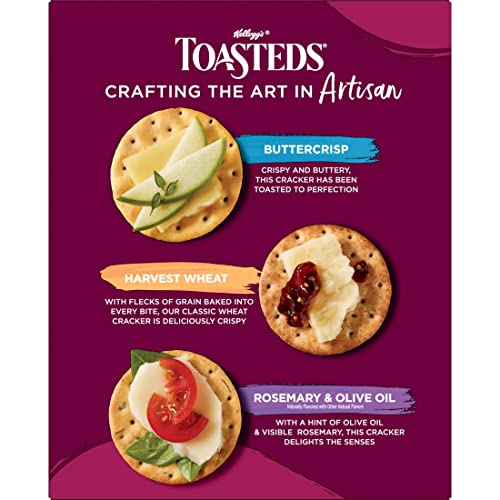 Toasteds Crackers, Party Snacks, Artisan Collection, Variety Pack, 12Oz Box (1 Box) #TOP7