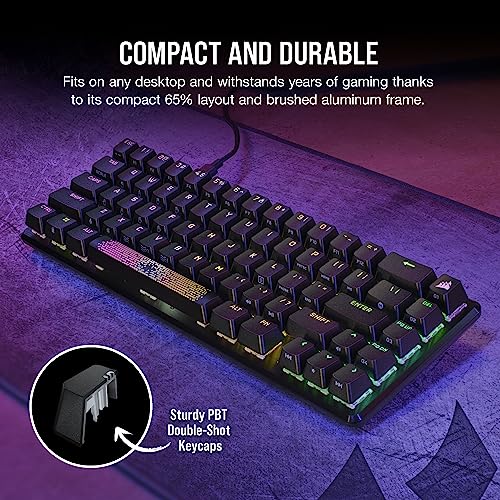 Corsair K65 PRO Mini RGB 65% Optical-Mechanical Wired Gaming Keyboard - OPX Switches - PBT Double-Shot Keycaps - iCUE Compatible - QWERTY NA Layout - Black - image 3