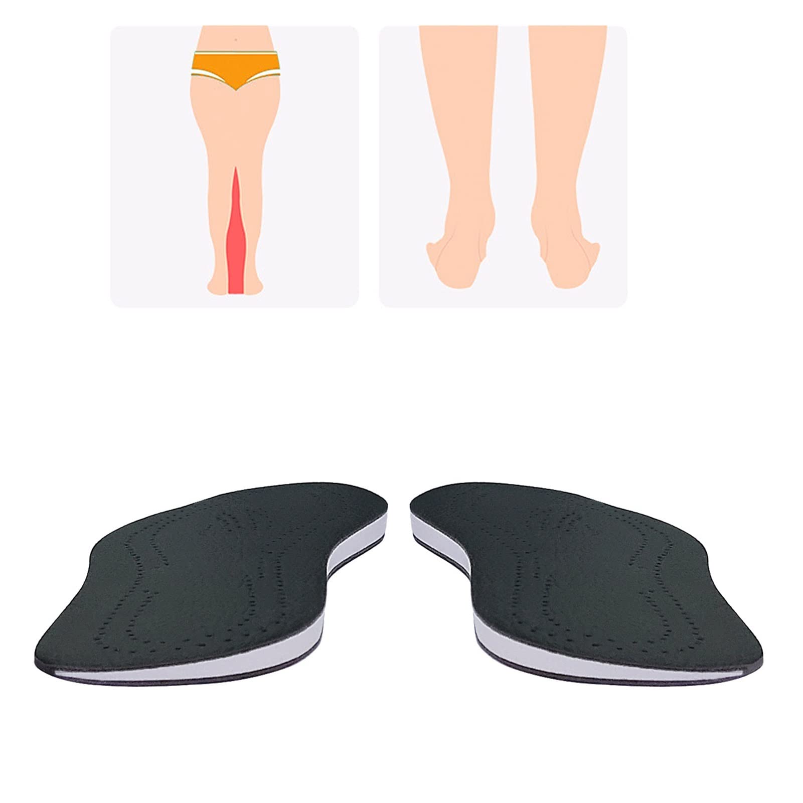 Plantillas for zapatos 2 pares de plantillas de cuña de tacón de cuero, corrección de la pronación de la supinación, inserciones de zapatos ortopédicos for la alineación del pie, dolor de rodilla, pie