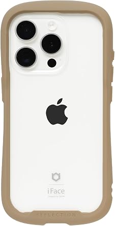iFace Reflection iPhone 15 Pro Case, Clear Tempered Glass Beige [iPhone 15 Pro Cover for iPhone 15Pro, Korean Shockproof, Transparent, Strap Hole]