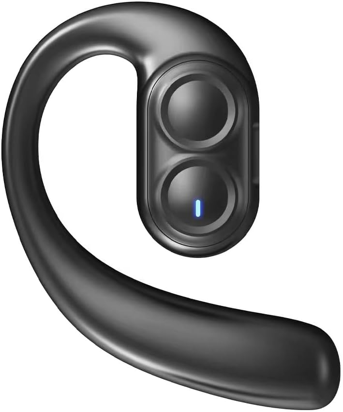 Single Open Ear Earbuds - Bluetooth 5.3 Wireless Earbuds with Earhooks for Long Time Playback, Superior HiFi Stereo Sound Earphones,LED Digital Display,Sweatproof Workout Headphones