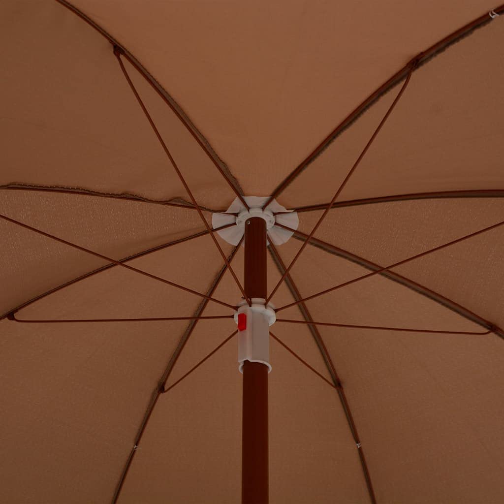Parasol przeciwsłoneczny ze stalowym masztem, cm, piaskowa biel, odporny na działanie promieni UV, odporny na działanie wody, do ogrodu,