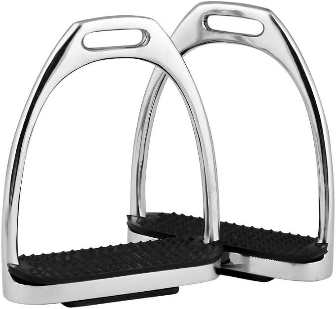 4",4.50",4.75",5" Inch Horse Fillis Stirrups Equestrian Gloss Stirrups Silver (Polish) Stainless Steel