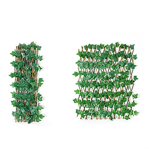 Genericd ALIUAE Artificial Wood Fence Telescopic ,Bamboo fencing 1mtr x 3mtr, Plant Fence Hanging Wall Decoration Indoor and Outdoor Screen Family Garden Greening Decoration