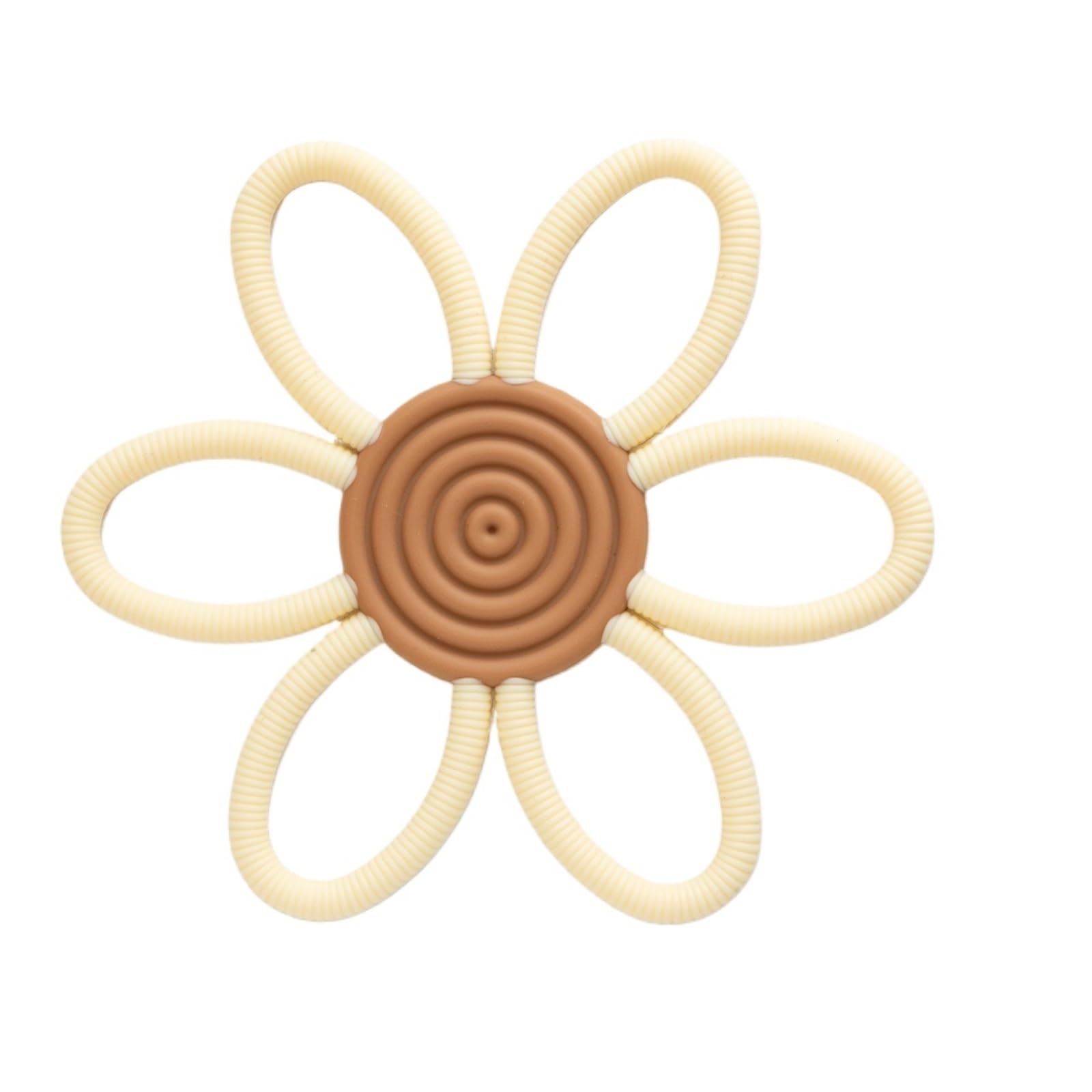 2pcs Nordic Flower Soothing Teether - Cartoon Hollow Holding Teether for Teething Relief(Buff)