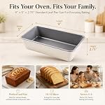 2 Pack 9x5 Inch Loaf Pan, Heavy Duty Nonstick Bread Pans for Baking - Image 3