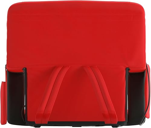 Miniatura 6 de Flash Furniture Malta - Asiento de estadio con calefacción y soporte de respaldo, 6 posiciones reclinables, silla portátil con correas para mochila,