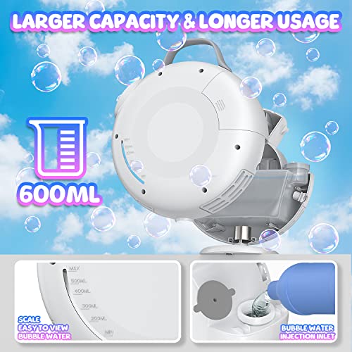 Bubble Machine - Automatic Bubble Maker For Kids Todders 8000+ Per Minute Bubbles,Rotatable 90°-200° Bubble Toy For Indoor Outdoor Birthday Party… #TOP4