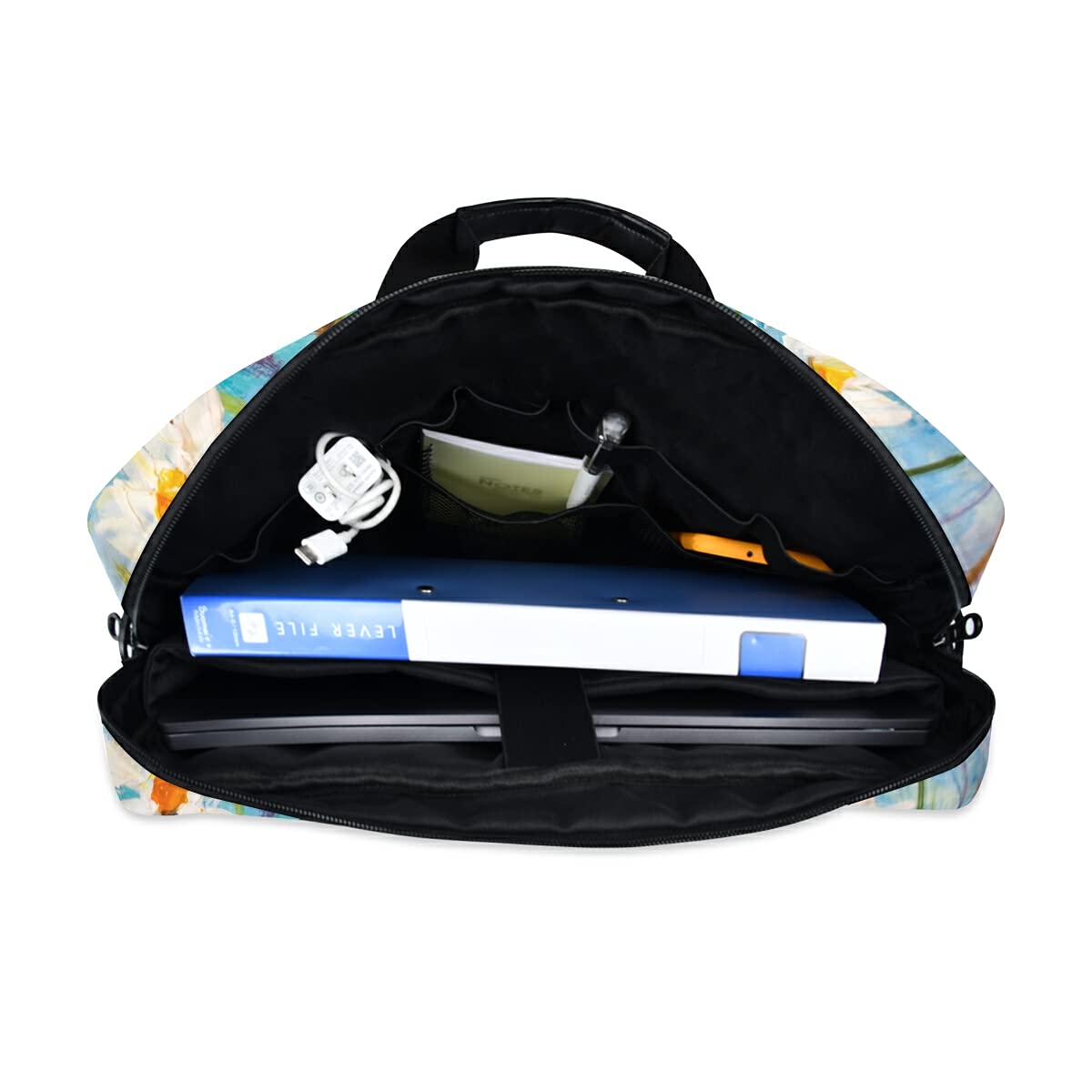 TropicalLife Borsa per computer portatile da 15,6 cm e 16 pollici, pittura a olio, margherita, custodia per computer con manico, valigetta per donne, uomini, ragazze, signore, viaggi