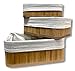Cflagrant® Lot de 3 Boites/Paniers de Rangement en Bambou intérieur en Tissus (3 paniers)