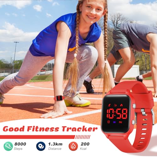 Image of LAVAREDO Kids Digital Watches for Boys Girls,Waterproof Sport Watch with Pedometer Stopwatch Vibration Alarm for Ages 5-13,No App Fitness Tracker Watch for Kids Teens Birthday Gifts
