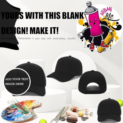 Image of Wholesale 20-Pack Solid Baseball Caps - DIY, Breathable, Adjustable Fit