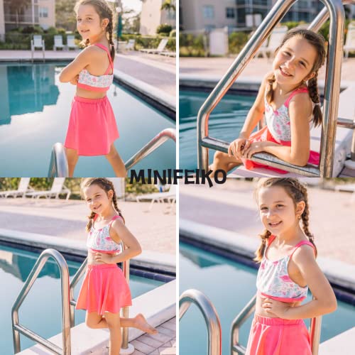 Little Girls Two Piece Swimsuit Tankini Sets Summer Bathing Suit Beach Swimwear with Hat2