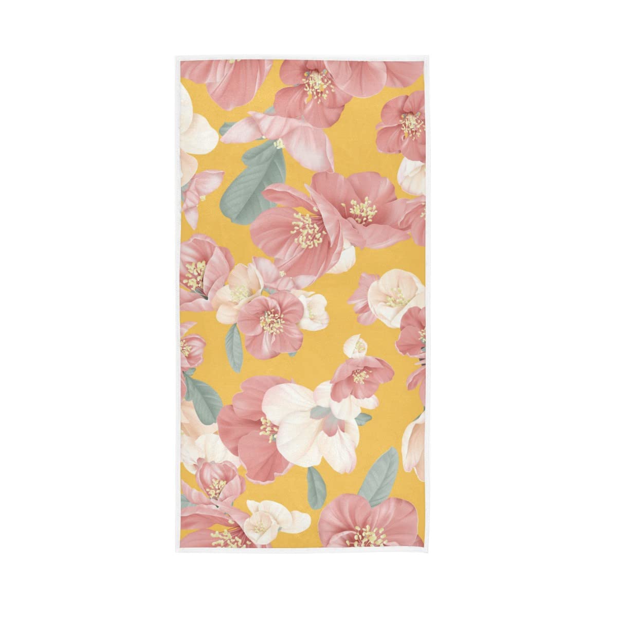 LSRCPD Japanese Quince Flowers Soft Large Hand Towels Bath Towel Multipurpose for Bathroom Hotel Gym Spa 30"x15"