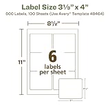 Avery 48464 EcoFriendly Laser/Inkjet Shipping Labels, 3-1/3 x 4, White, 600/Box – view 5