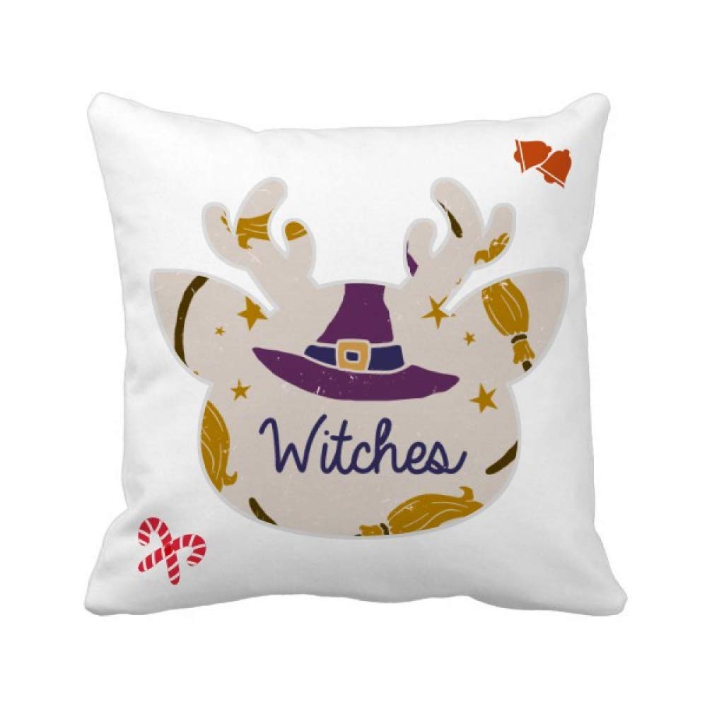 Housse de coussin Halloween violette carrée pour décoration de Noël et canapé