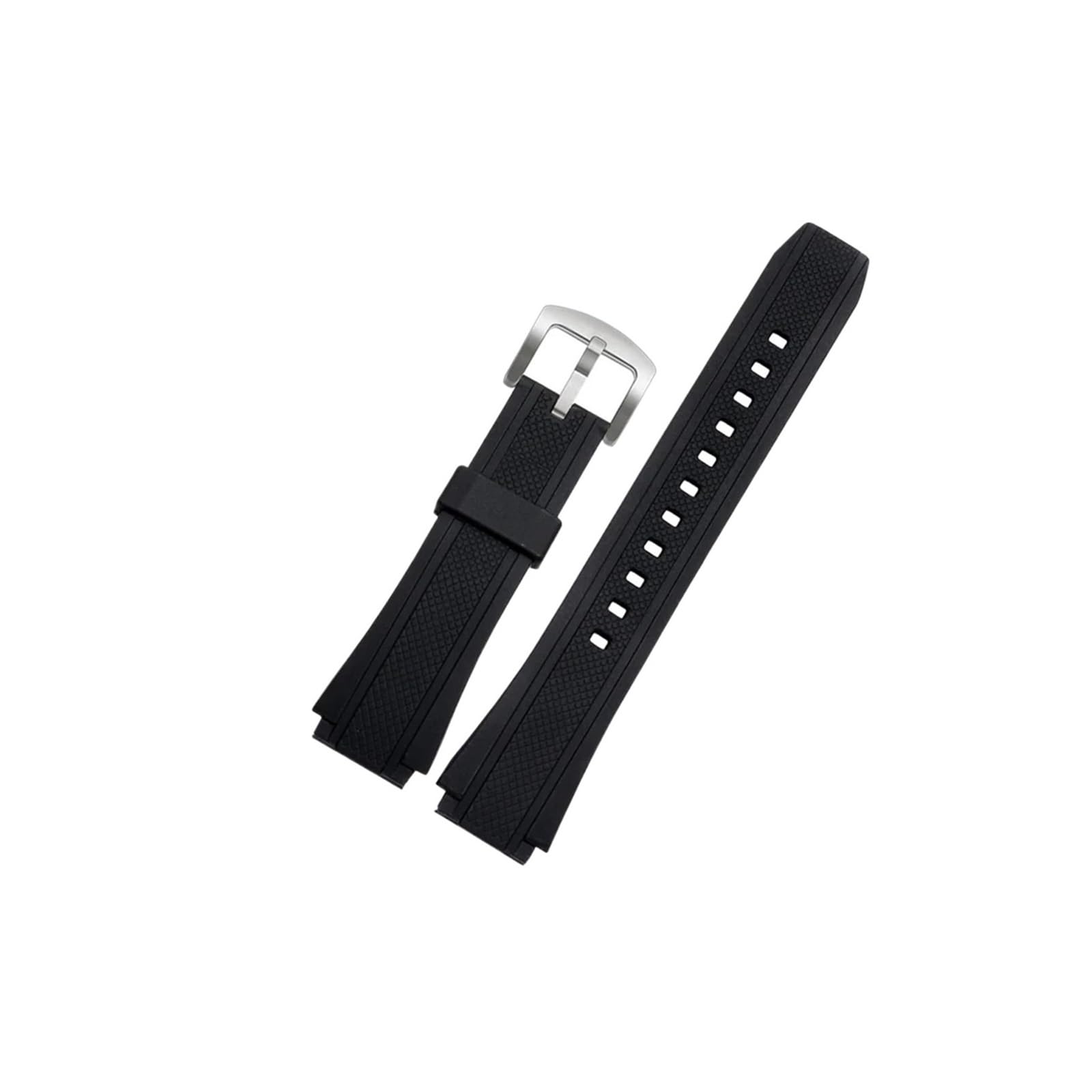 UsmAsk Correa de reloj deportivo de goma de silicona negra apta for Casio Edifice EF-552 correas de reloj EF-552D-1A pulsera for hombre hebilla inoxidable 25 * 20mm