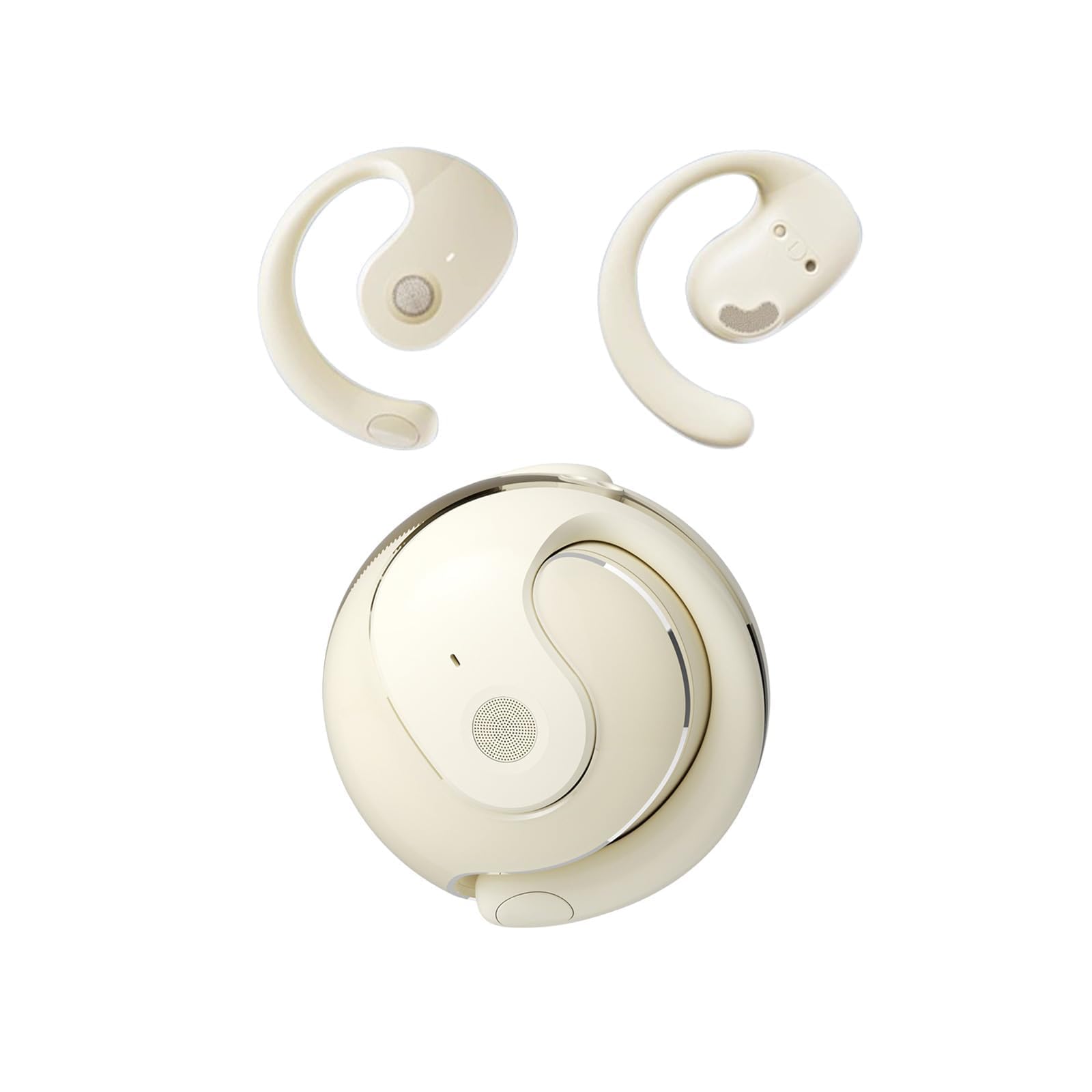 Out of Ear Open Ear Headphones Wireless Ear Hanging Bluetooth Headset, Air Bone Conduction Open Ear Earbuds, Skin Tone OWS Over the Ear Earbuds Open