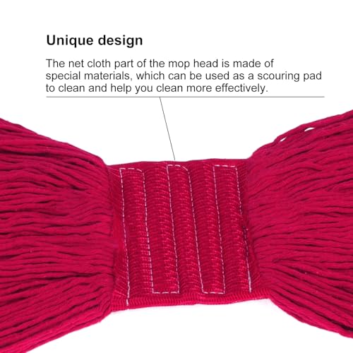 Image of mop Heads Mop Head Replacement Commercial Mop Heads Cotton Washable Industrial Mop Head 6 Inch Heavy Duty Mop Heads Wet Industrial Industrial mop Heads red mop